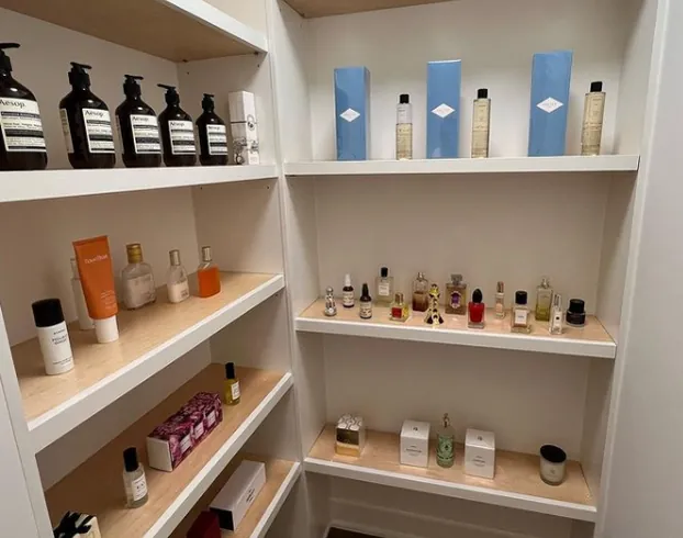 Styled shelving after an interior design install